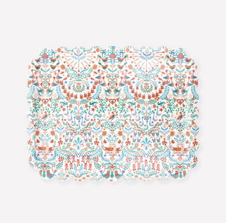 Decorative pattern with birds and flowers on a white background