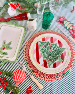 Striped Christmas Plate - Set of 4