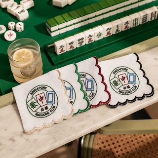 Singapore Mahjong Club Cocktail Napkins - Set of Four
