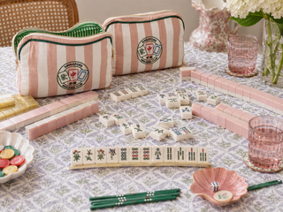 Singapore Mahjong Club Quilted Cotton Pouch