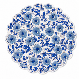 Blockprint Fabric Scalloped Placemats - Set of 4