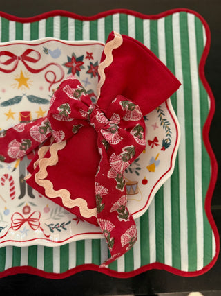 Festive Blockprint Bows (Set of 3)