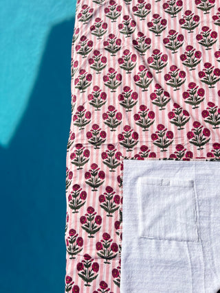 poolside block print towel