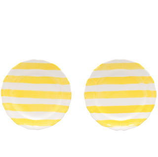 Striped Ceramic Plates - Set of 2