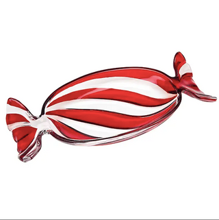 Candy Cane Glass Bowl