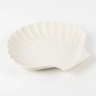 White Bamboo Shell Plates - Set of 6