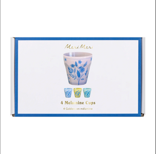 Vintage Botanical Reusable Cups - Set of 4