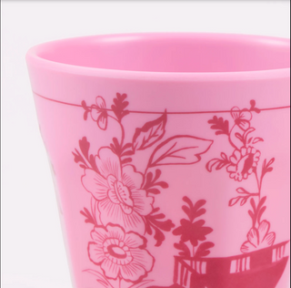 Pink Vintage Botanical Reusable Cups - Set of 4