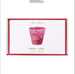 Pink Vintage Botanical Reusable Cups - Set of 4