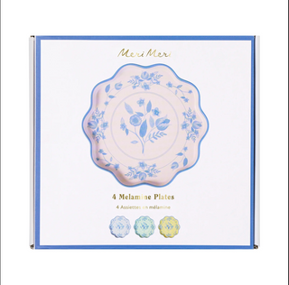Vintage Botanical Reusable Small Plates - Set of 4