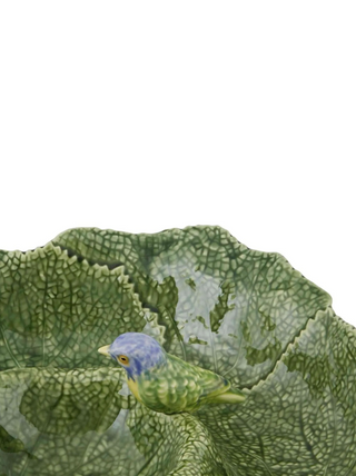 bordallo pinheiro Cinerária Appetisers Plate with Bird close up