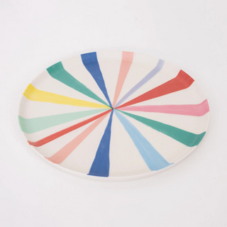 Colorful circular pattern on a white background