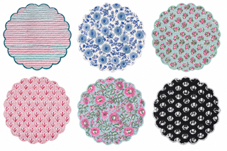 Blockprint Fabric Scalloped Placemats - Set of 4