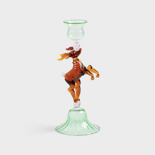 reindeer glass coloured candle holder