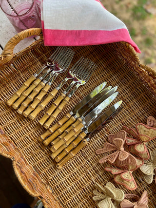 Scalloped Rattan Tray