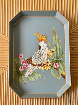 Handpainted Cockatoo Iron Tray