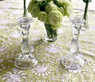 Clear Glass Candle Holders (Pair)