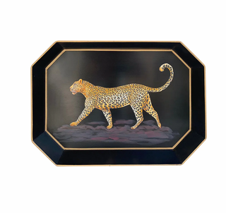 Handpainted Leopard Iron Tray